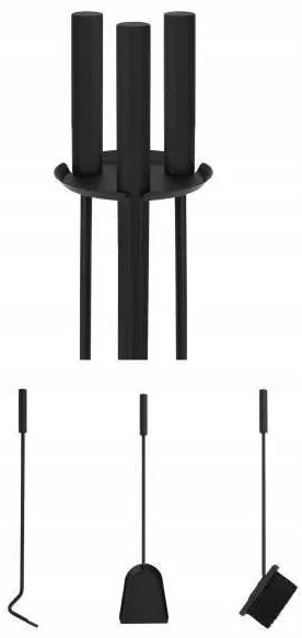 Kandalló szerszámok rozsdamentes acél 4 db