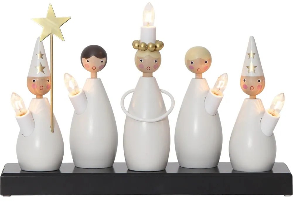 Fekete-fehér konnektorhoz csatlakoztatható fénydekoráció Luciakör – Star Trading