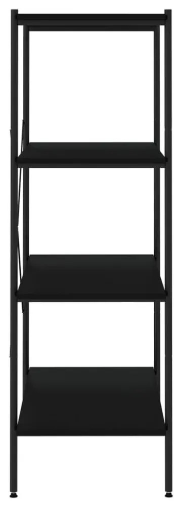 fekete 4 szintes polcrendszer 80 x 40 x 130 cm
