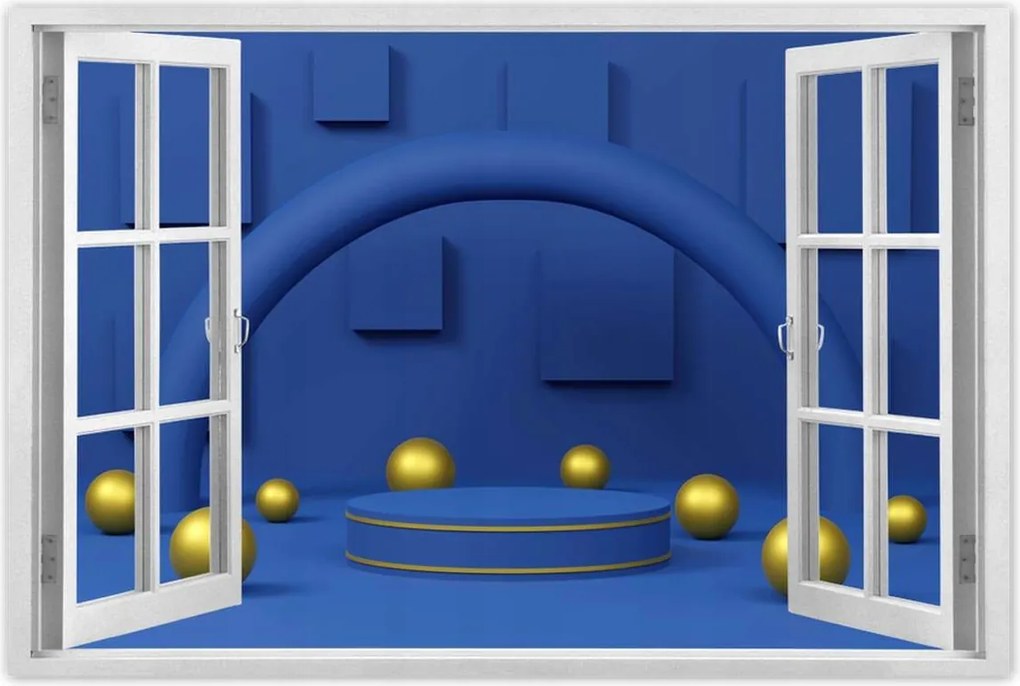 Poszterek 90x60 Classic Gold Blue Golyók