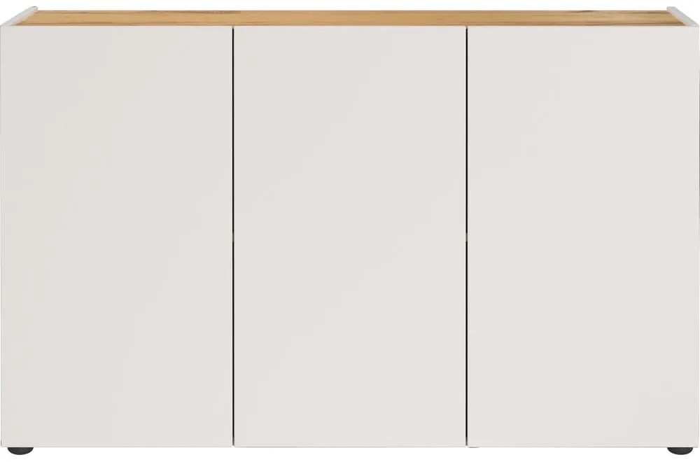 Krémszínű szekrény tölgyfa dekorral 120x76x34 cm Adrano – Germania