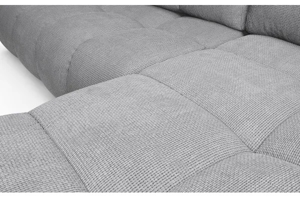 Kihúzható, kárpitozott L-alakú sarokülőgarnitúra ALMADA, jobb oldali, szürke