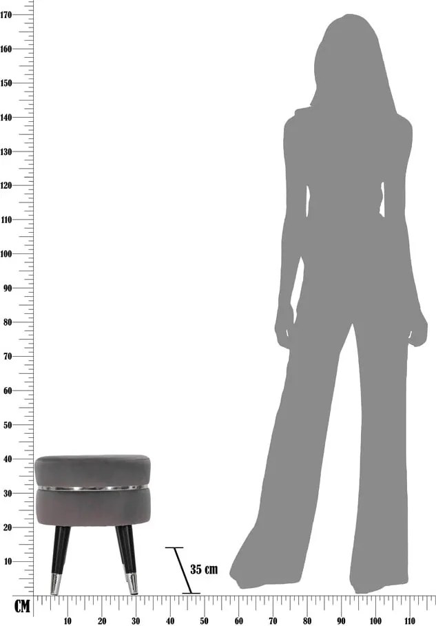 Szürke bársony lábtartó Paris – Mauro Ferretti