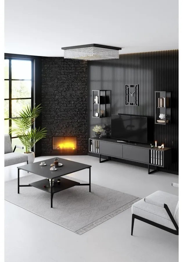 Dohányzóasztal Black Line - Anthracite, Black