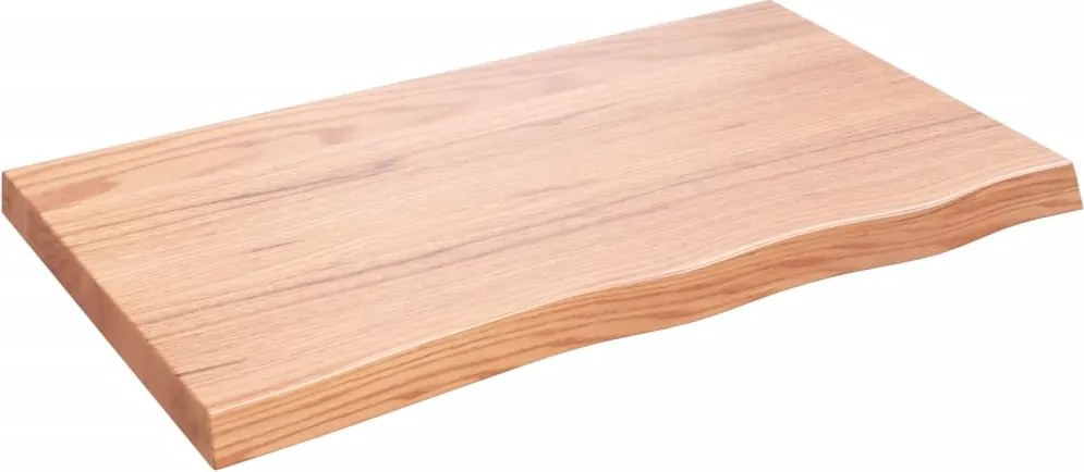 vidaXL világosbarna kezelt tömör tölgyfa fali polc 100x60x(2-6) cm