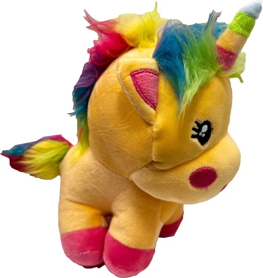 Unikornis Yellow plüss figura 16 cm