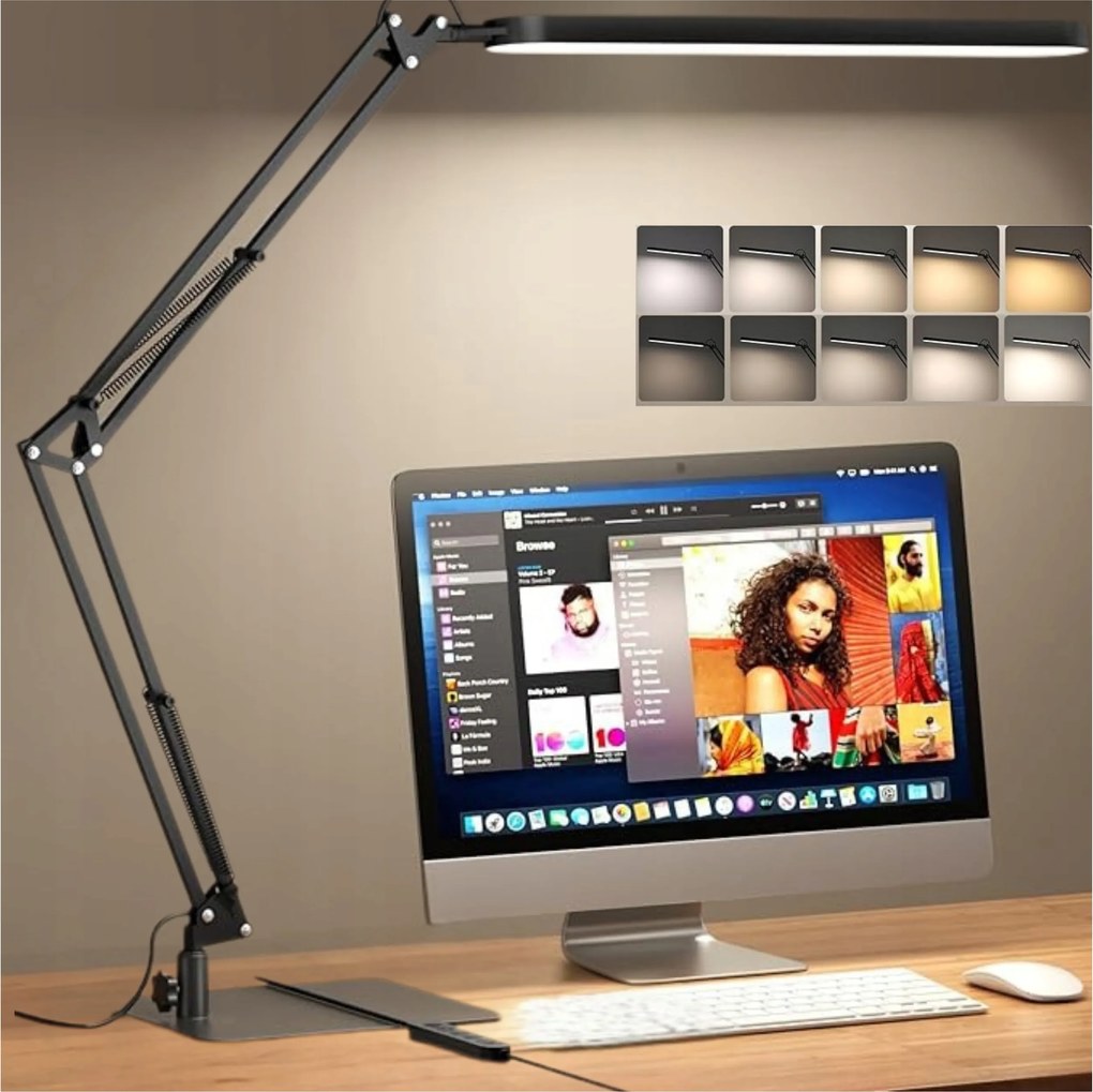 Asztali Led Lámpa Asztali Lámpa Állítható Usb Irodai Használatra 5 Üzemmód