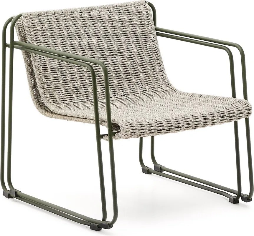 Zöld fém kerti fotel Maurina – Kave Home