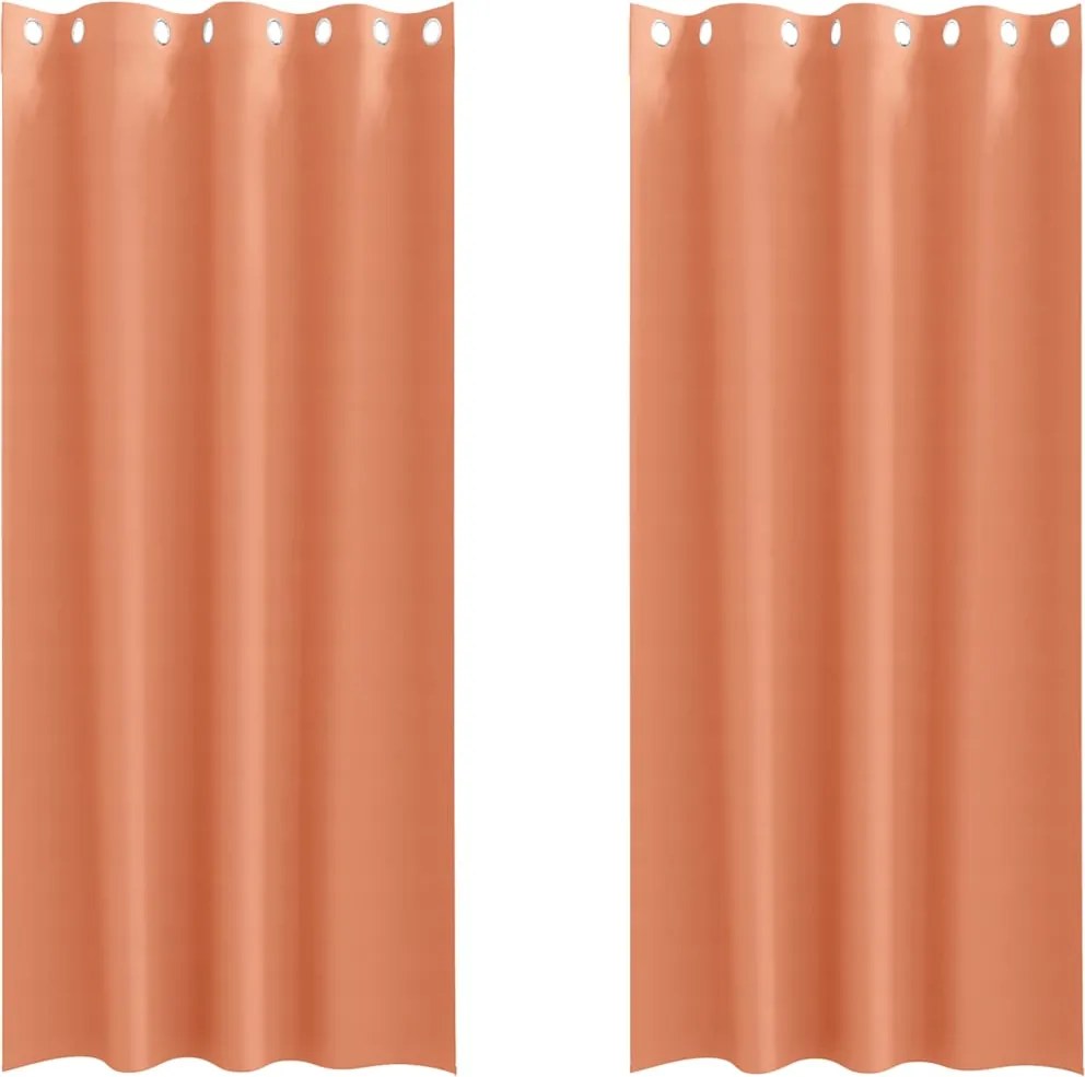 vidaXL Fekete Függöny Gyűrűkkel 2 pcs Terrakotta 245 x 140 cm