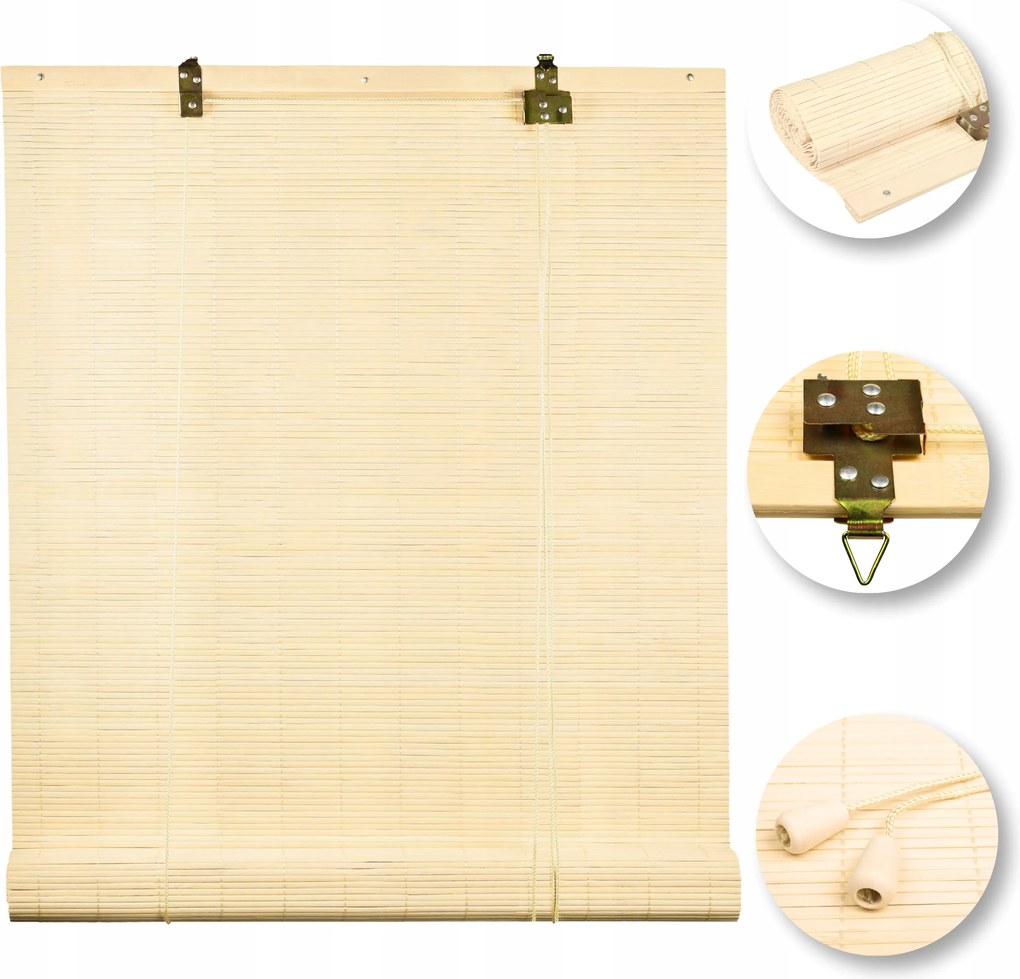 Redőny Félsötétítő Bambusz Beltéri redőny Natural 60x240 cm