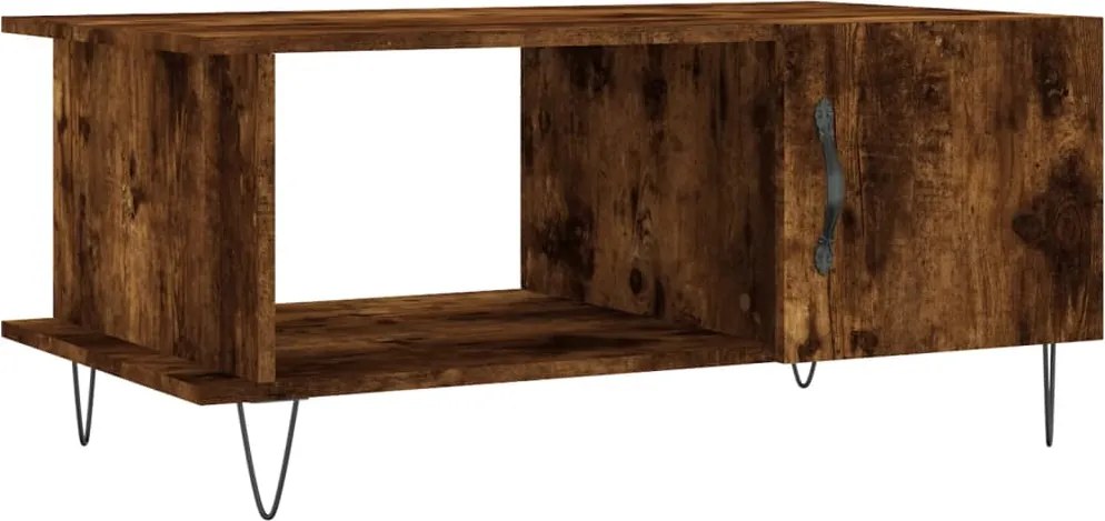 vidaXL füstös tölgy színű szerelt fa dohányzóasztal 90 x 50 x 40 cm