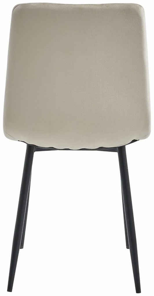 Bézs étkezőszék LAVA bársony fekete lábakkal
