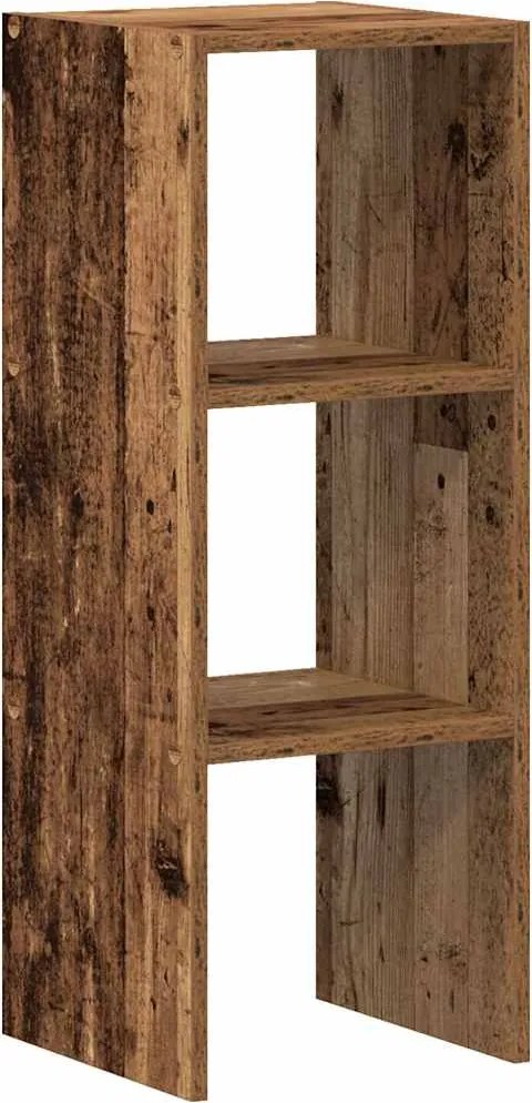 vidaXL antik fa színű szerelt fa könyvespolc halmozható 30 x 30 x 80cm