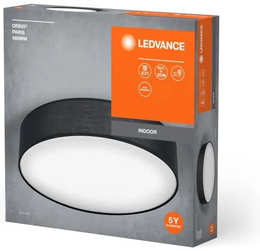 Ledvance - Mennyezeti lámpa ORBIS PÁRIZS 3xE27/25W/230V fekete