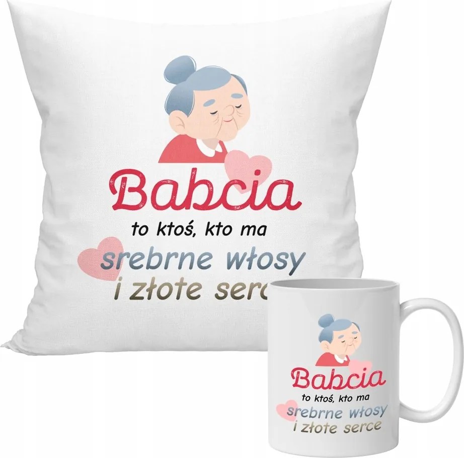 Ajándék Nagymamáknak Bögre 330 ml Párna 40x40 cm Születésnap Névnap Karácsony