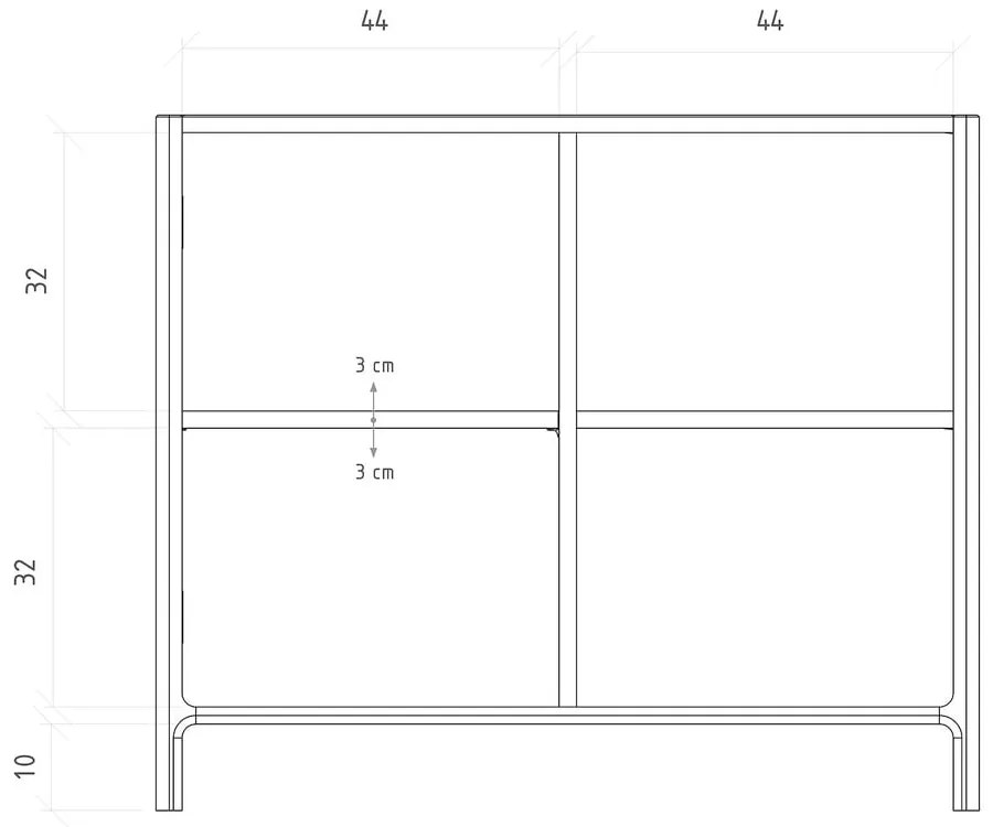 Natúr színű tölgyfa szekrény 95x80 cm Twig – The Beds