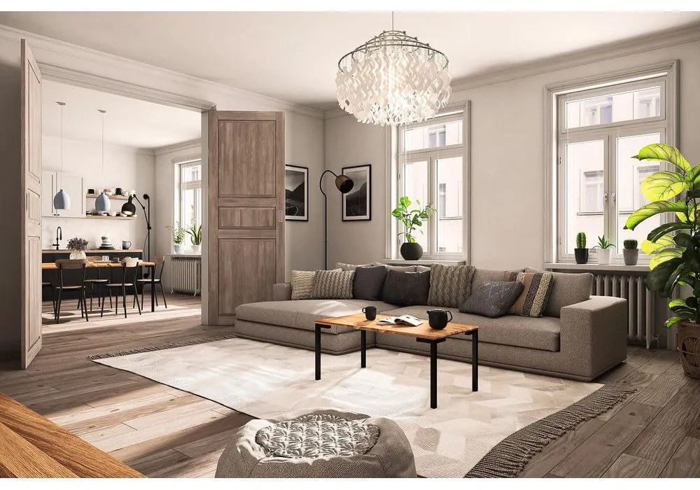 Natúr színű tölgyfa dohányzóasztal 60x80 cm Abies – The Beds