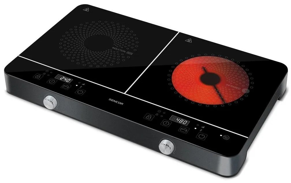 Sencor - Kétzónás indukciós tűzhely LCD kijelzővel 3400W/230V