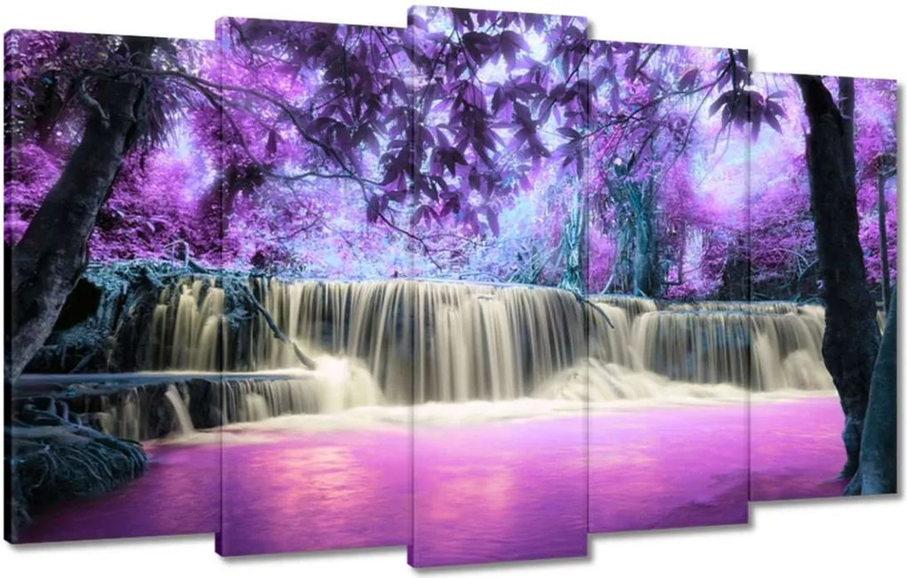 Vászonkép 100x60 Lila vízesés