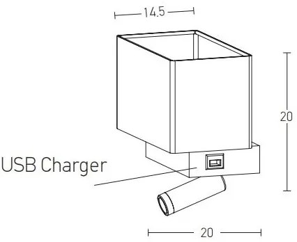 Zambelis H59 - LED Fali lámpa LED/3W + 1xE27/40W/230V fekete