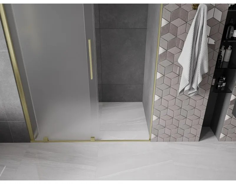 Mexen Velar, tolózuhanyajtó nyitáshoz 160 cm, 8 mm-es matt üveg, arany matt, 871-160-000-31-55