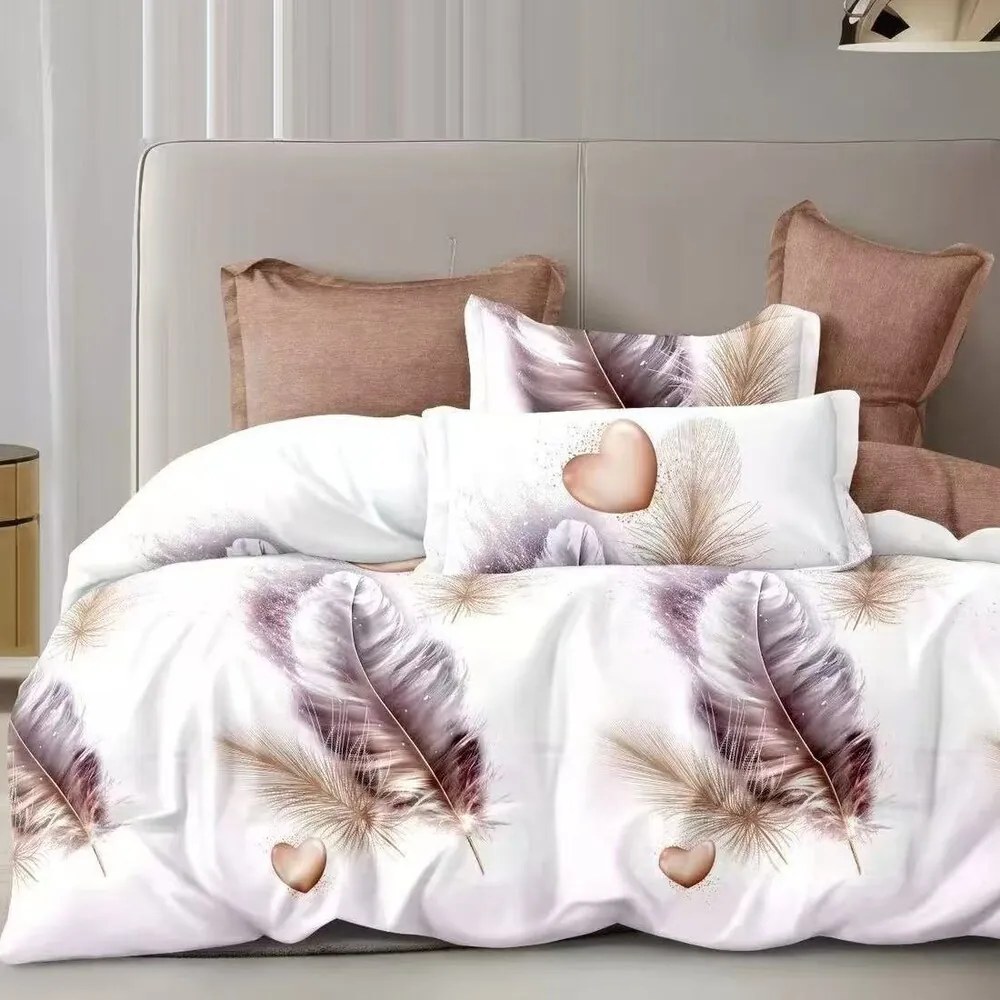 Krepp ágynemű Homa CEREA FEATHER 3 részes 140x200 cm