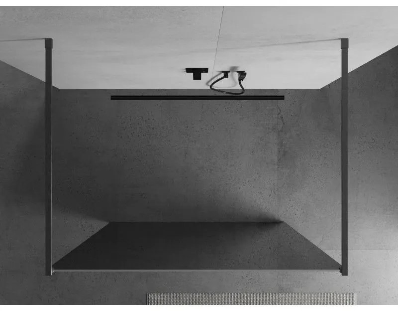 Mexen Kioto, Walk-In zuhanyparaván 110 x 200 cm, 8 mm-es tükörmintás üveg, grafit profil, 800-110-002-66-50