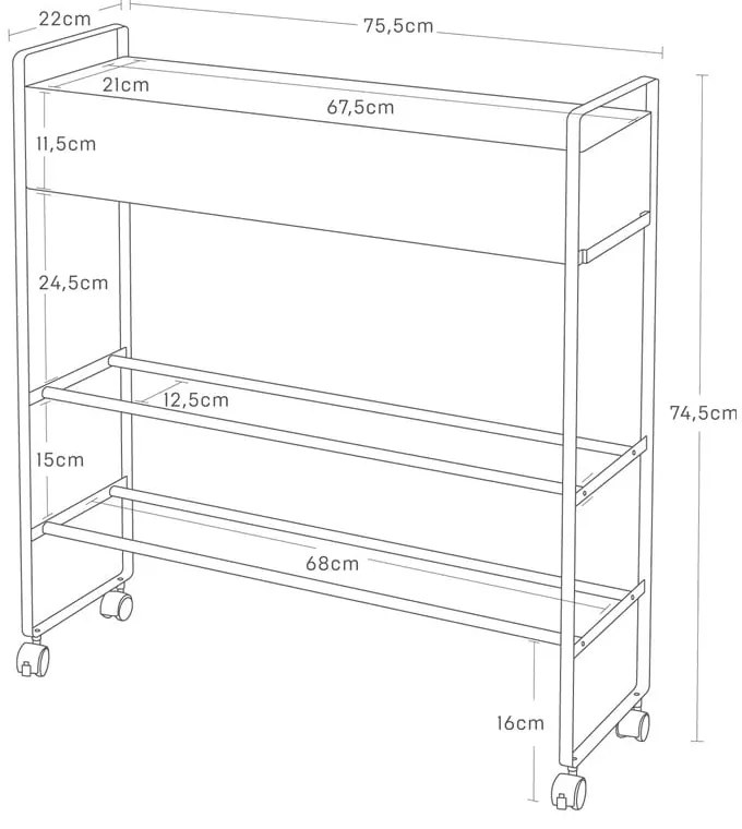 Fekete fém gyerek cipőtartó 74,5x74,5x22 cm Tower – YAMAZAKI