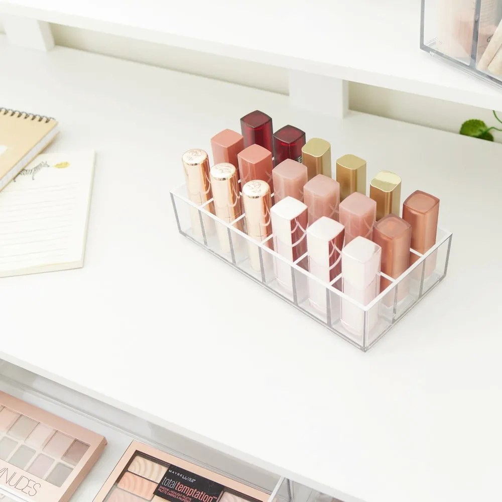 Újrahasznosított műanyag fürdőszobai rendszerező kozmetikumokhoz Lip Station – iDesign