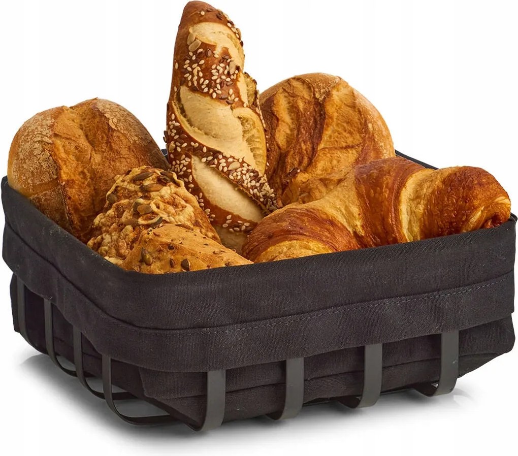 Kenyértartó Kosár, 22 x 22 CM, Fekete, Zeller