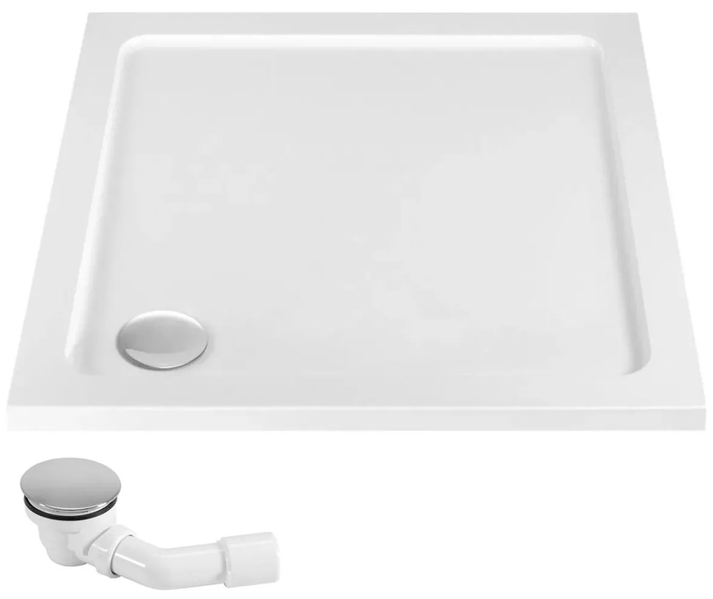 Rea Fargo, zuhanykabin lengőajtókkal 90 (ajtó) x 90 (fal) x 195 cm, 6mm átlátszó üveg, fekete profil + fehér Savoy zuhanytálca, KPL-K6318