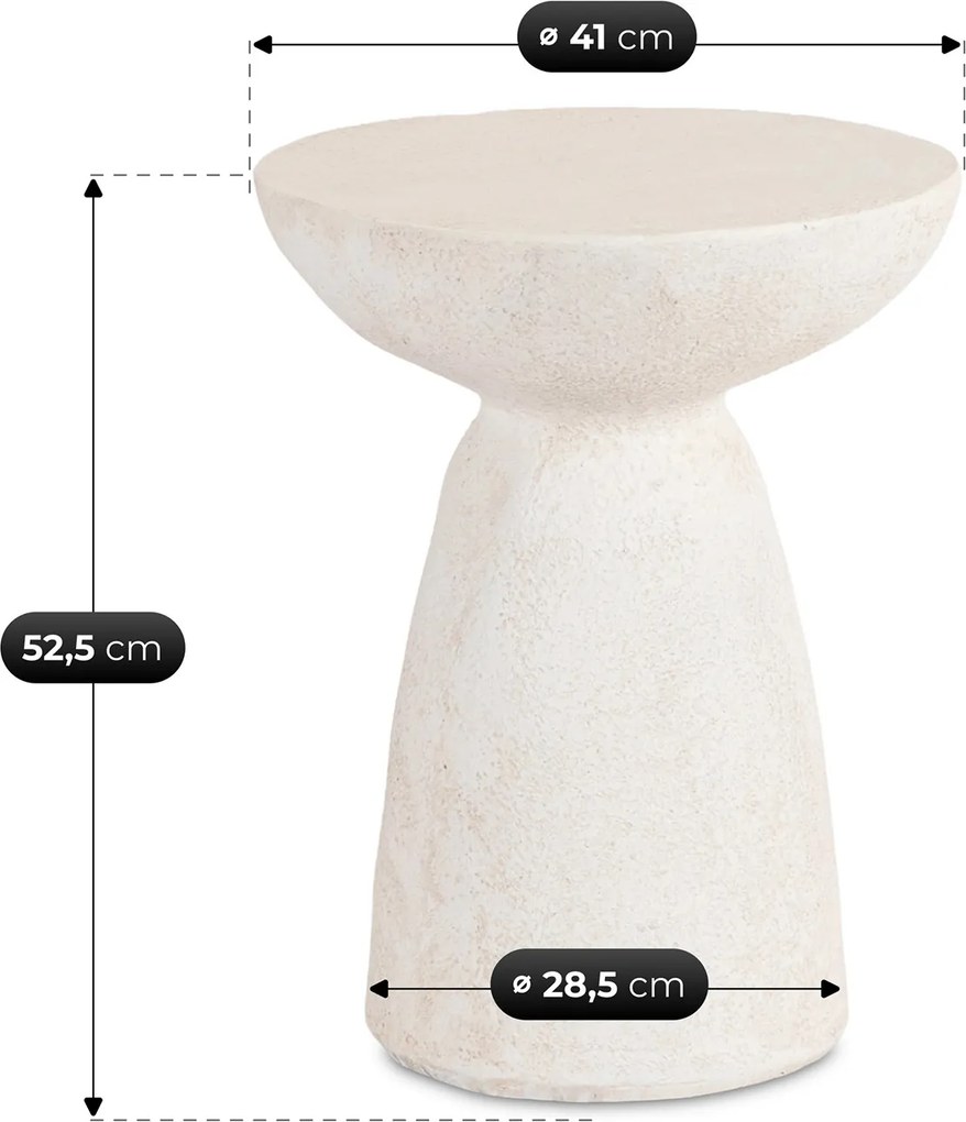 Modern dohányzóasztal NELL 41 cm, krémbézs