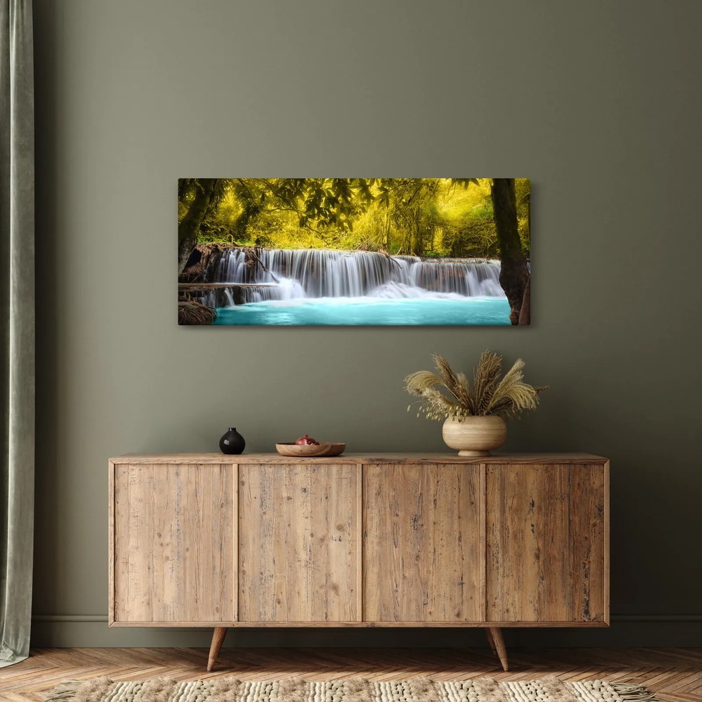 Kép - Vízesés, élénk színekkel (120x50 cm)