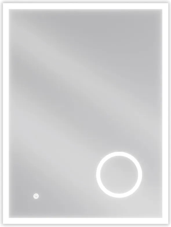 Mexen Kala 60 x 80 cm-es, világító fürdőszobai tükör kozmetikai tükörrel, 6000K LED, páramentes - 9820-060-080-611-00