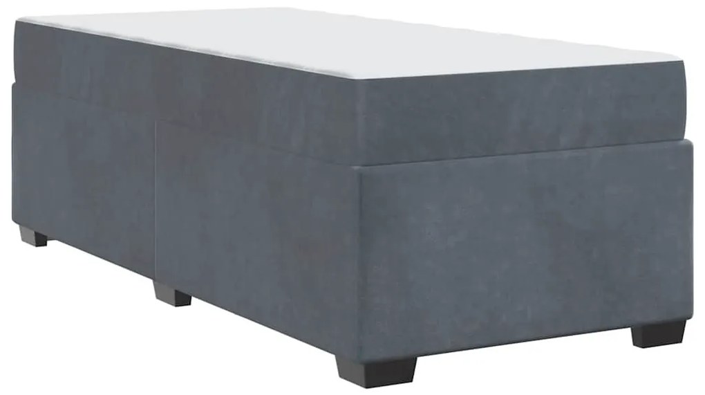 Ágykeret matraccal matracmal Sötétszürke 90 x 190 cm Bársony