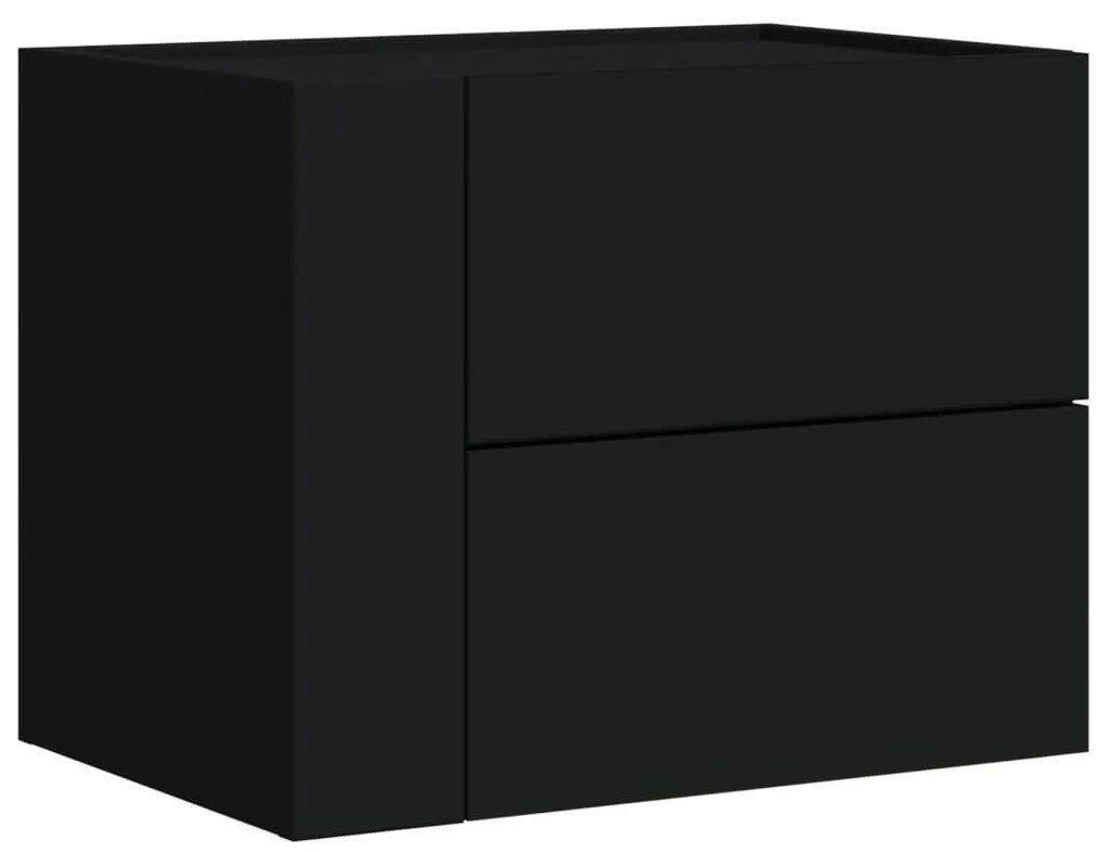 2 db fekete falra szerelhető éjjeliszekrény 45 x 30 x 35 cm