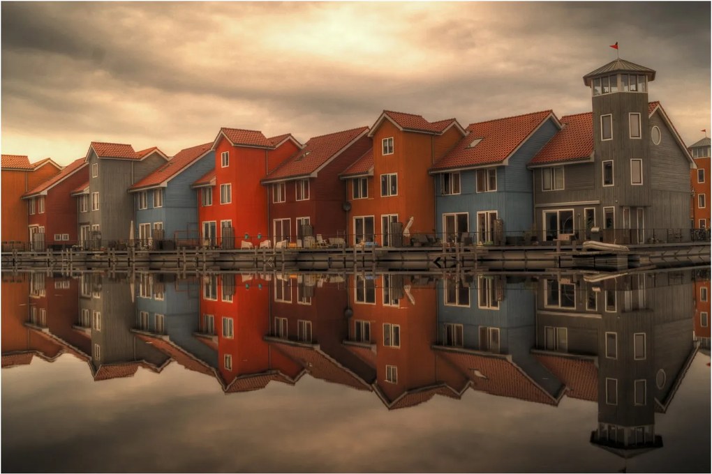 Színes házak képe (90x60 cm)