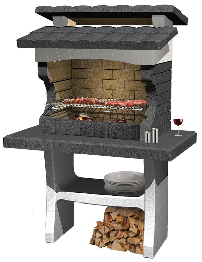 BUCHAREST BETONGRILL 114X72X161,5CM 67X40CM SÜTŐFELÜLET 328 KG