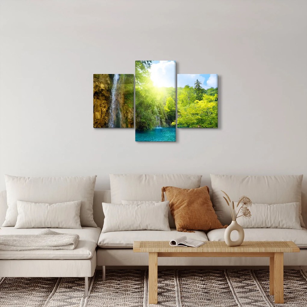 Kép - vízesések az erdőben (90x60 cm)