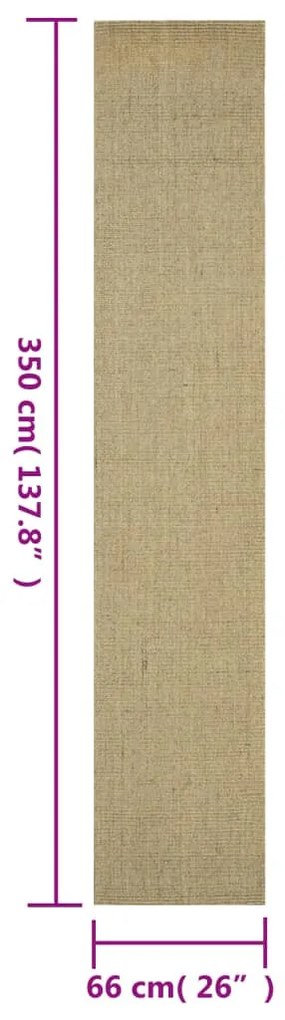 zöld természetes szizálszőnyeg 66 x 350 cm