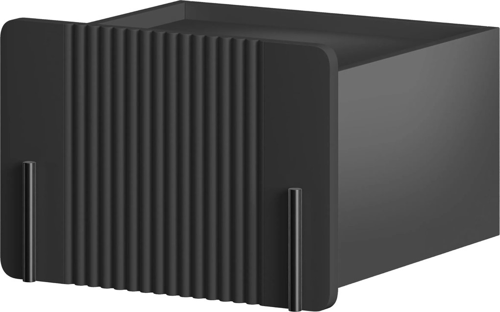 Malmi fali éjjeliszekrény fiókkal 45 cm - fekete matt / fekete