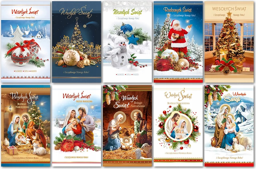 Térbeli Karácsonyi Üdvözlőkártyák Hármas 10 db-os szett