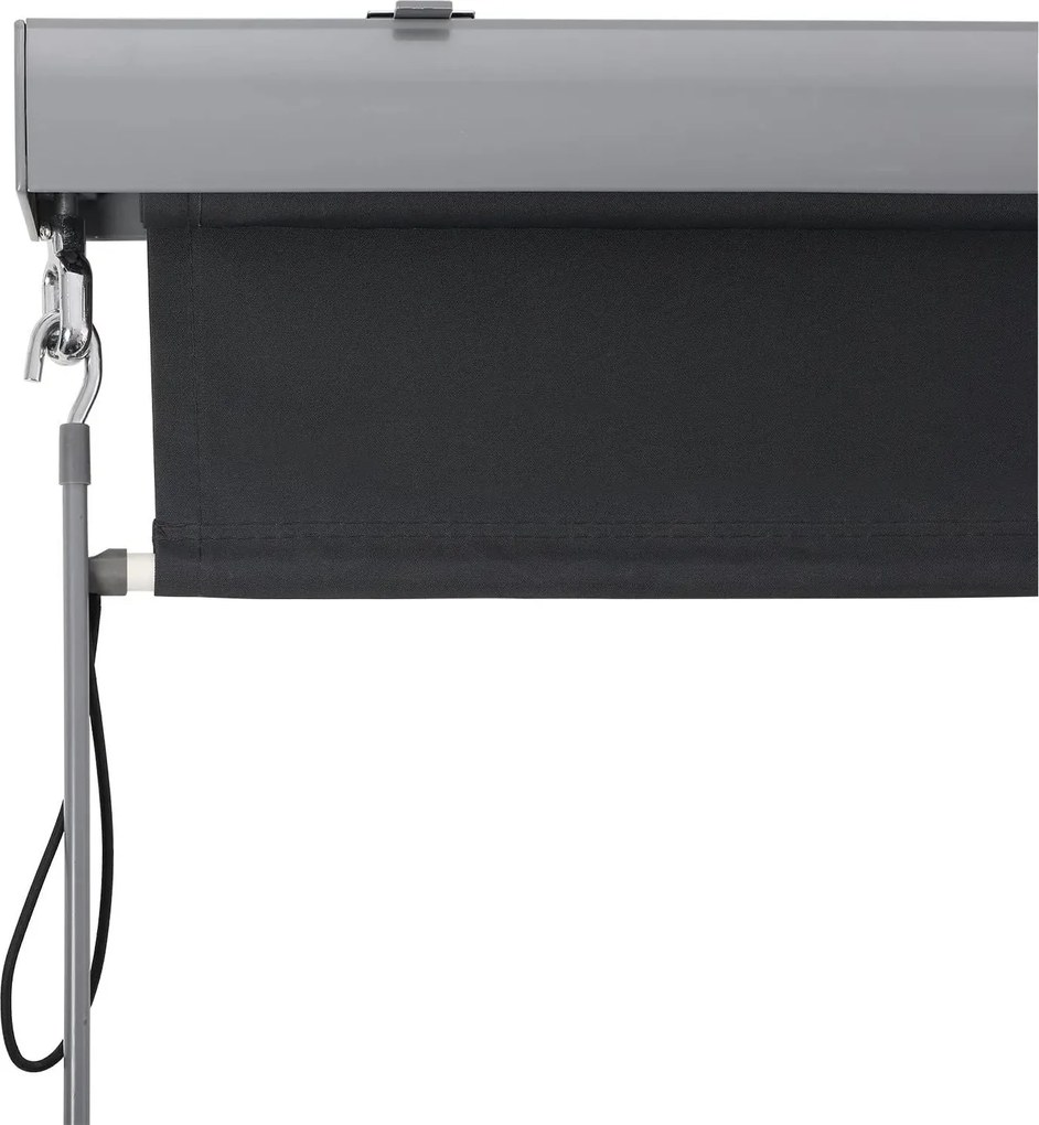 Függőleges napellenző, vízálló árnyékoló, szürke, 2,5 x 1,6 m (Ma x SZ)
