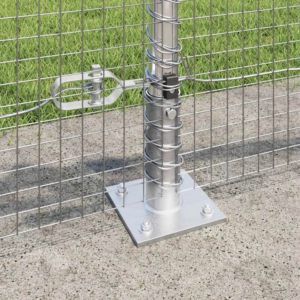 Horganyzott Drótháló Kerítés 7 Flangás Oszloppal 0.4x10 m