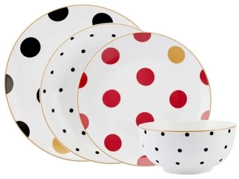 24 darabos színes porcelán étkészlet