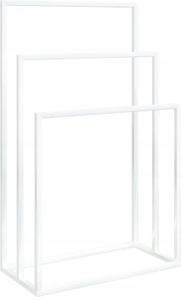 Törölközőtartó, szabadon álló, fehér, 48x24x79 cm, vas