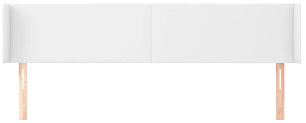 fehér műbőr szárnyas fejtámla 163x16x78/88 cm