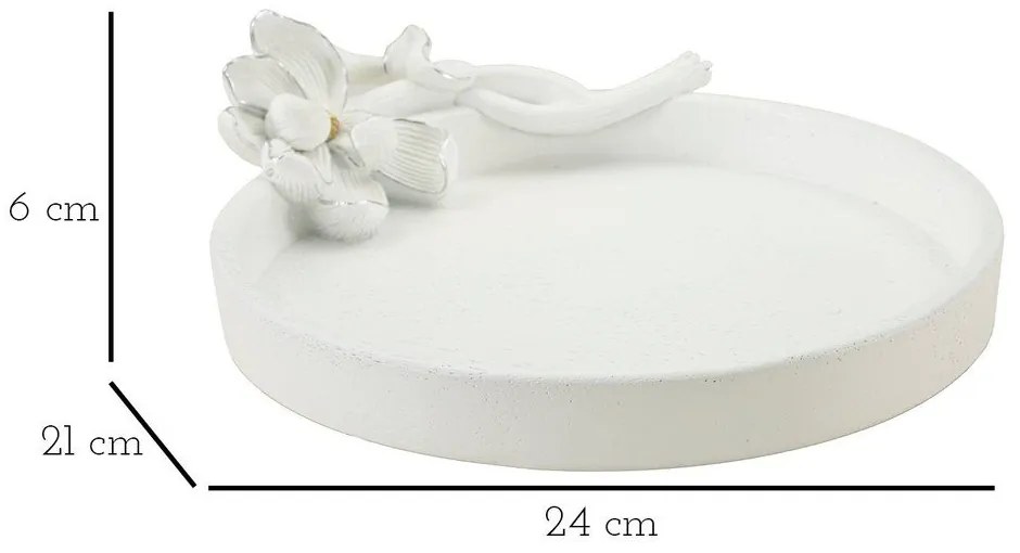 Poligyanta dekoratív tálca ø 21 cm Magnolia – Mauro Ferretti