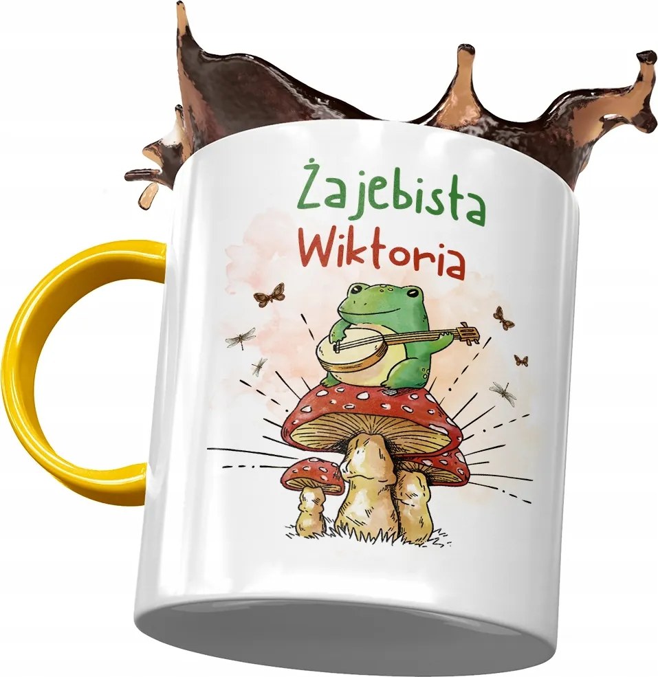 Sárga Bögre Viktória Barátnőknek Ajándék Nyomtatott Fotóval