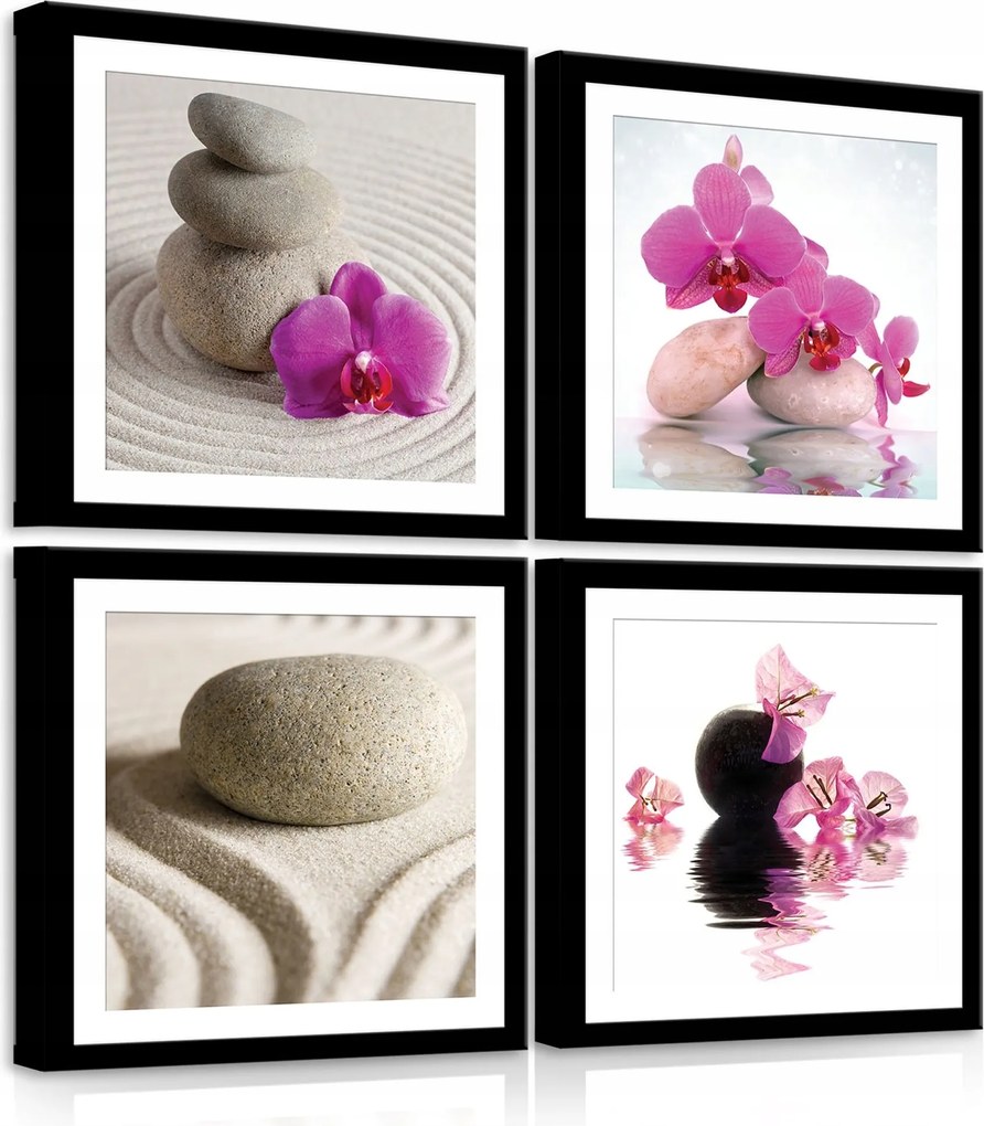 Vászonkép 50x50 Zen nyugalom harmónia relaxáció meditáció természet orchidea kövek